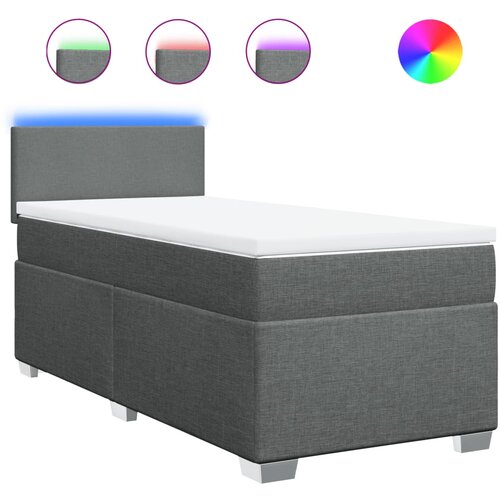 Maison Chic Box spring postelja - Vzmetna postelja z vzmetnico temno siva 80x200 cm blago SL10192, (21903606) Cene