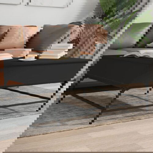 vidaXL Stolić za kavu crni 95 x 95 x 45 cm konstruirano drvo i metal Cijene