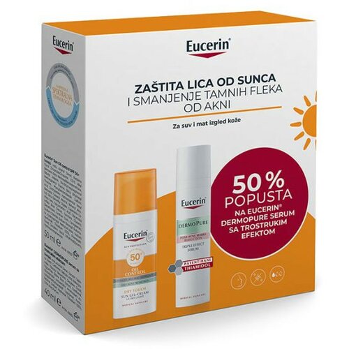 EUCERIN® box sun oil control spf50 50ml + dermopure serum sa trostrukim efektom 40ml Cene