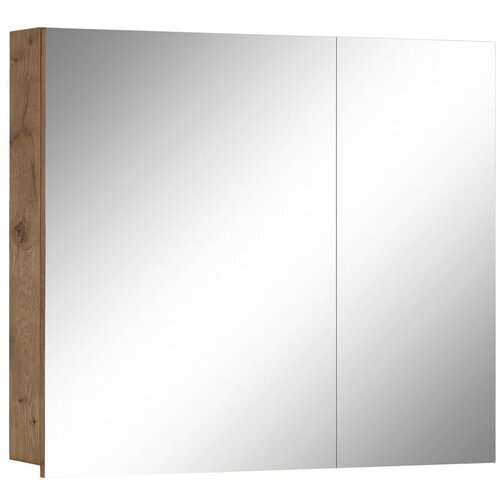 Støraa Zidni/s ogledalom kupaonski ormarić u dekoru hrasta u prirodnoj boji 80x70 cm Wisla – Cijene