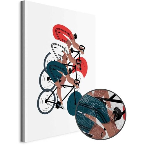 Slika - Cycling Race. Competitors on a Light Background - Illustration 40x60 Premium Print Cene