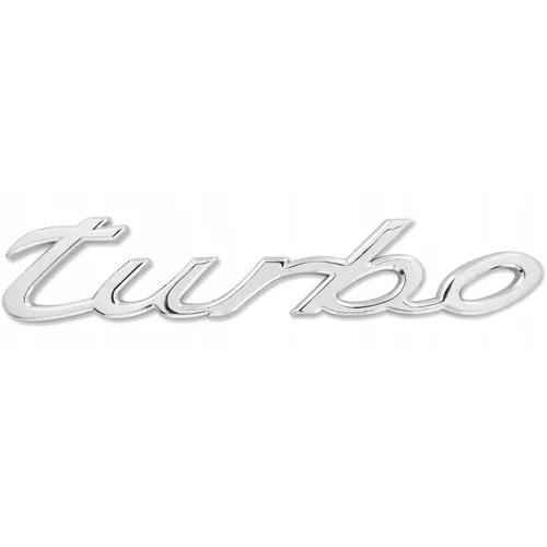Porsche Samolepilni emblem TURBO značka 11,5x2,3 cm srebrna, (21215264)