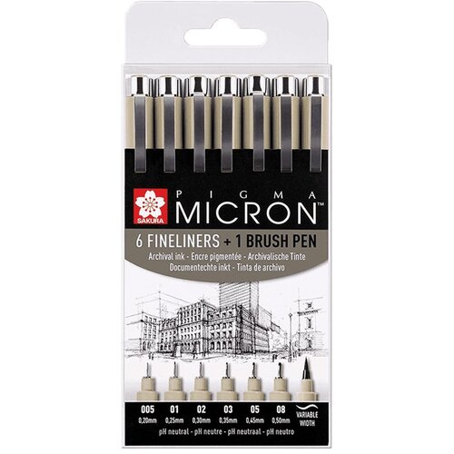  set flomastera za tehničko crtanje SAKURA Pigma Micron brush pen - 7 delni () Cene