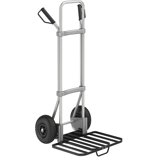 eurokraft pro aluminijast voziček za prevoz vreč, nakladalna površina za pakete šxg 430 x 450 mm, črne barve, z ročajem, kolesa z zračnico Cene