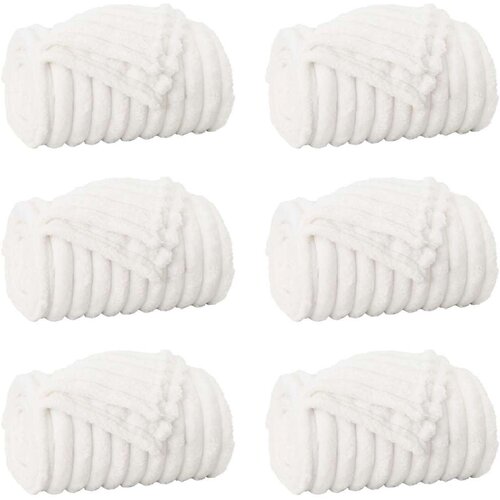  Pokrivači za bacanje 6 pcs Bijelo 270 x 240 cm Runo Slike