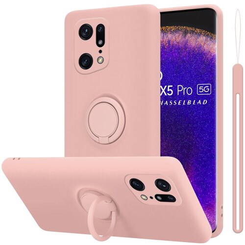  case, združljiv z oppo v tekoči roza barvi - zaščitni pokrov iz fleksibilnega silikona tpu z obročem, (20590609) Cene