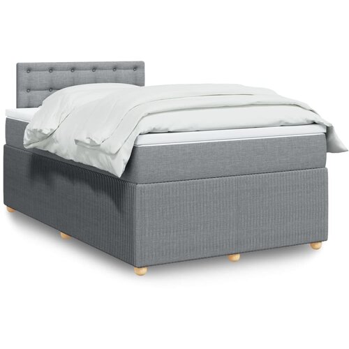 vidaXL Boxspring postelja z vzmetnico svetlo siva 120x190 cm blago Cene