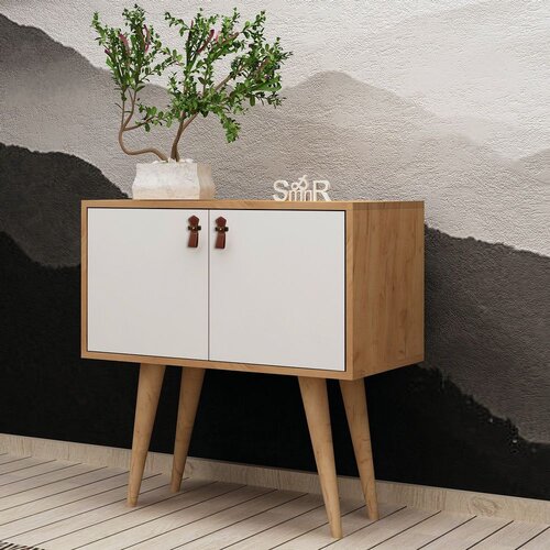Woody Fashion komoda Rebecca 80x80x40cm hrast-bijela Cene
