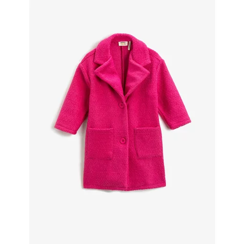 Koton Cachet Coat Wool Blended, Soft Textured with Pockets and Button Fastening.