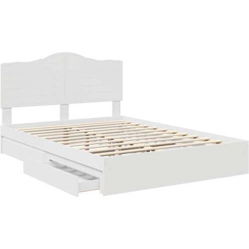  Krevet s od storage Bijelo 160 x 200 cm Konstruirano drvo Slike