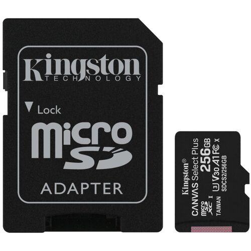 Kingston Memorijska kartica A1 MicroSDXC 256GB 100R class 10 SDCS2/256GB + adapter Slike