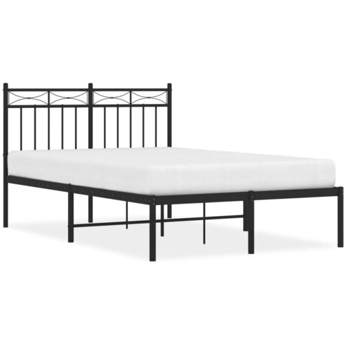 Maison Chic Kovinski Posteljni okvir - Dvoposteljna postelja - Zakonska postelja z vzglavjem črn 120x190 cm, (21693021) Slike