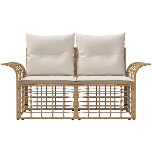  Vanjski loveseat 2 kom. 2-sjedalo Prirodna i krema bijela Slike