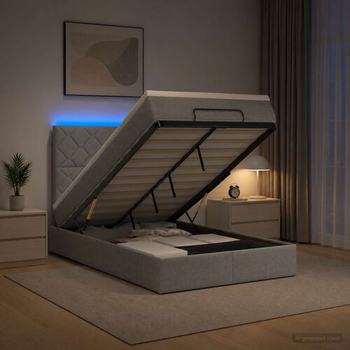  od pjene s madracem i LED-om Svjetlosiva 120 x 190 cm Cene