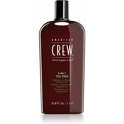 American Crew Hair & Body 3-IN-1 Tea Tree šampon, balzam in gel za prhanje 3v1 za moške 1000 ml