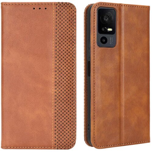 INORCO Za TCL 40 XL retro PU usnjena preklopna torbica za telefon, stojalo, denarnica Folio torbica za telefon, (22033223) Slike