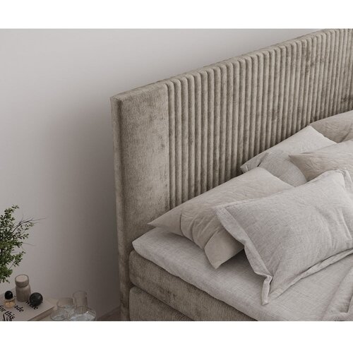 Maison de R&amp;ecirc;ve Svetlo rjava boxspring postelja s prostorom za shranjevanje 160x200 cm Bergamo &amp;ndash; Slike