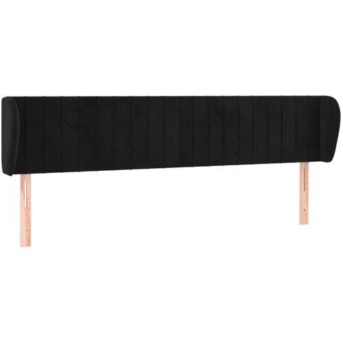 VidaXL Vzglavje z u&amp;scaron;esi črno 163x23x78/88 cm žamet, (20795091) Slike