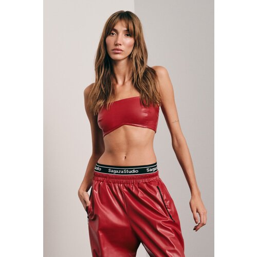 Trendyol X Sagaza Studio Red Faux Leather Bustier Cijene