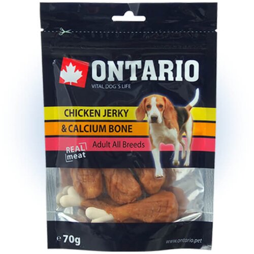 Ontario Dog posladek - chicken jerky/kalcij, 70 g Cene