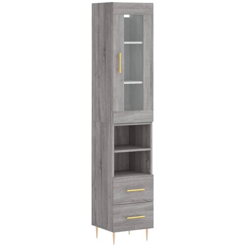 Maison Chic Visoka omara - Komoda - Predalnik siva sonoma 34,5x34x180 cm inženirski les, (21719715) Slike