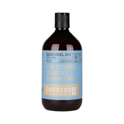 Benecos benecosBIO 2v1 gel za prhanje "Gib deiner Dusche einen Gin" - 500 ml