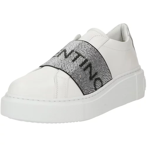 Valentino Shoes Slip On tenisice crna / srebro / bijela
