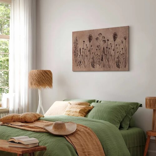  Slika - Wildflowers &ndash; black plants on lime-wash background 90x60 Cijene