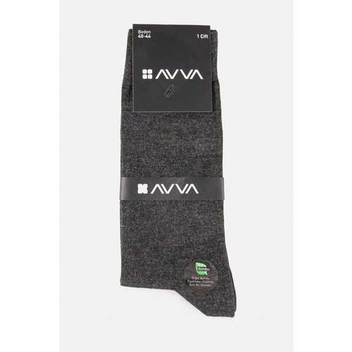 Avva men's anthracite plain bamboo socks Cene