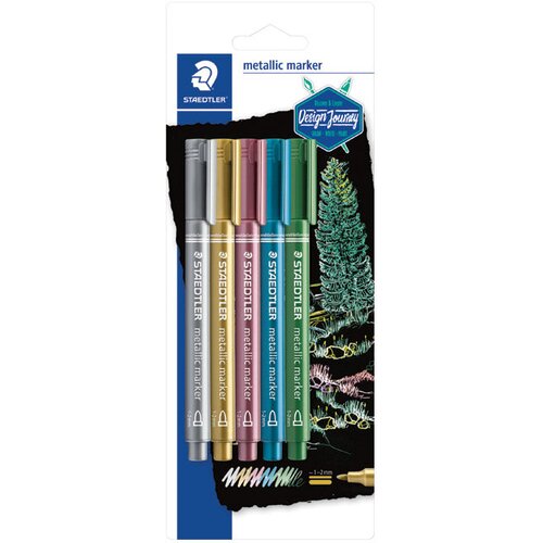 Marker nepermanentni 1-2 mm pk5 Metallic Design Journey Staedtler 8323-S BK5 sortirano blister Cene
