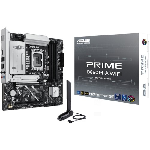 Asus PRIME B860M-A WIFI LGA1851 mATX osnovna plošča - Intel B860, 4xDDR5, 2xM.2, 4xSATA, 2.5Gb LAN, WiFi 6E, BT, 2xDP, 1xHDMI, Aura Sync - 90MB1JY0-M0EAY0 Cene