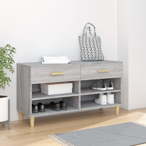 vidaXL ormarić za cipele sivi hrast 102 x 35 x 55 cm konstruirano drvo Cijene