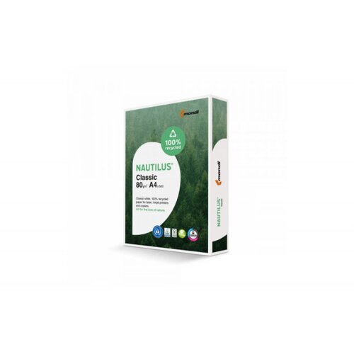 Fotokopir papir Mondi Nautilus A4 80gr100% reciklirani 1/500 Slike