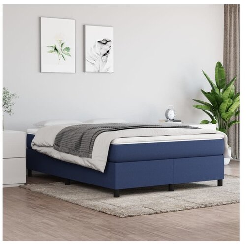  Okvir za krevet s oprugama plavi 140 x 190 cm od tkanine Cijene