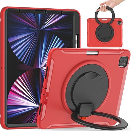 NIKCORP Ovitek za iPad Mini 6 8.3" s 360&deg; vrtljivim stojalom, držalom za pisalo in za&scaron;čito pred udarci, trislojen, rdeče barve, (5000139121) Cene
