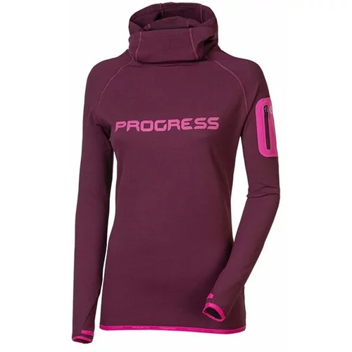 Progress EXPLOSIA Ženska majica s kapuljačom za trčanje, boja vina, veličina