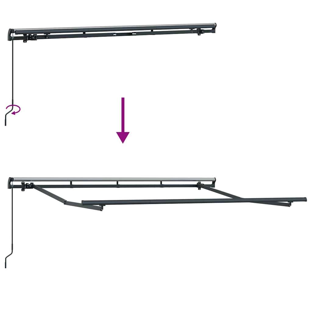  Skrovita tenda Antracit 250 x 200 cm tkanina - Antracit i bijela (antracitni okvir) 2 5 x 2 m Ručna Slike
