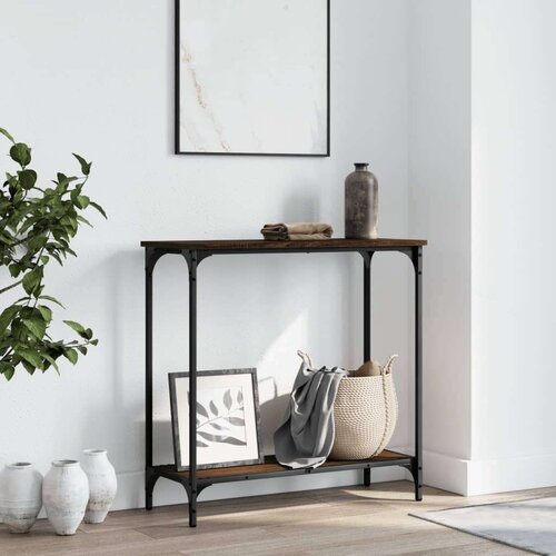 Konzolni stol smeđa boja hrasta 75x30 5x75 cm konstruirano drvo Cijene