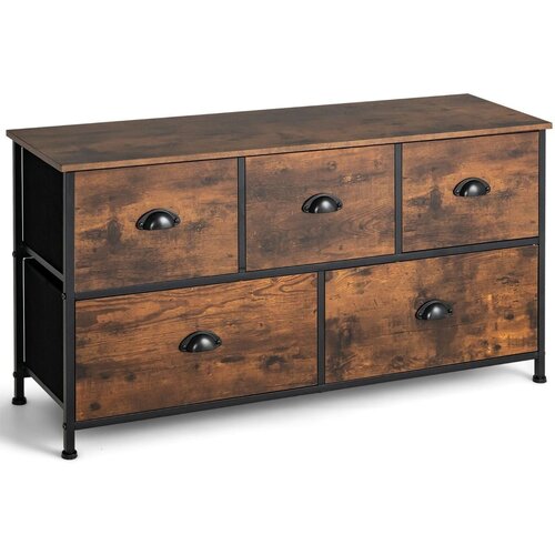  Dvoetažna rustikalna komoda s 5 ladica Cijene