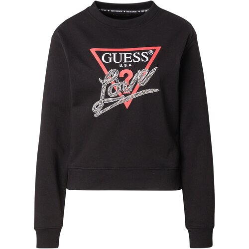 Guess Sweater majica &amp;#039;CN LOVE TRIANGLE SWEATSHIRT&amp;#039; crvena / crna / srebro / bijela Slike