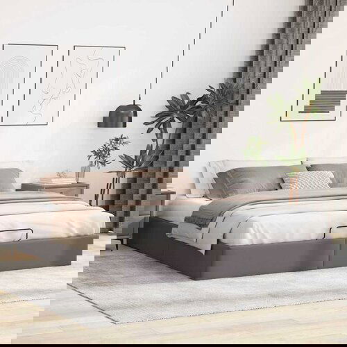 vidaXL Otomanski okvir kreveta bez madraca sivi 160x200cm umjetne kože Cijene