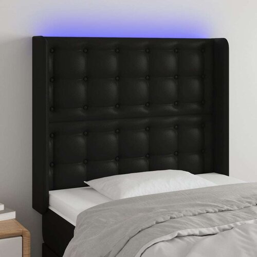  Uzglavlje crno 83x16x118/128 cm od umjetne kože Slike