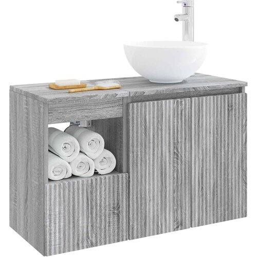  Set namje&amp;scaron;taja za kupaonicu 2 kom. Siva Sonoma 49.5 x 41 x 80 cm Slike
