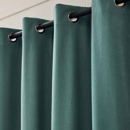 Douceur d int&amp;eacute;rieur Zelena izolacijska zavesa iz rebrastega žameta 140x260 cm Madison &amp;ndash; Slike