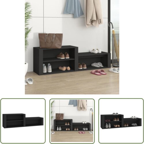 The Living Store Omarica za čevlje črna 150x35x45 cm inženirski les - Omarica Za Čevlje, (21744654) Cene