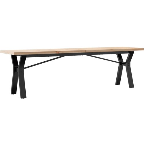 Maison Chic Klubska mizica - kavna mizica - Nizka mizica Y okvir 160x40x45,5cm trdna borovina lito železo, (21752359) Cene