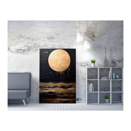 Wallxpert Dekorativna slika na platnu, 70x100cm, zlatne boje Slike