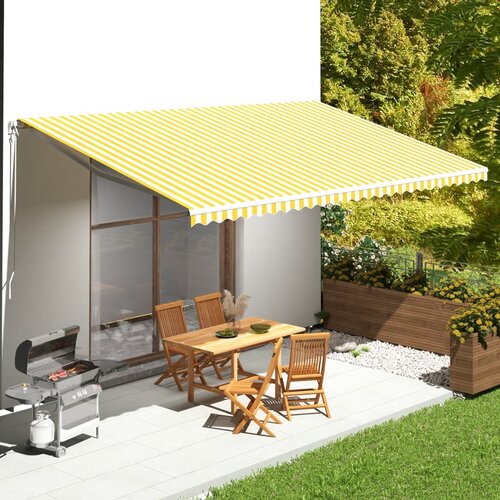 VidaXL Nadomestno blago za tendo rumeno in belo 6x3,5 m Slike