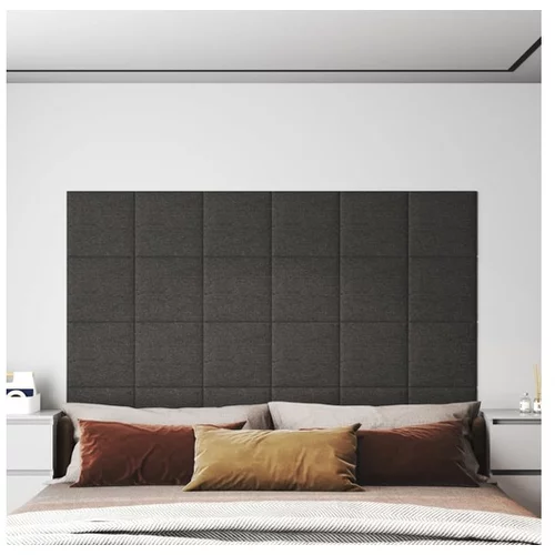 Stenski paneli 12 kosov temno sivi 30x30 cm blago 1,08 m²
