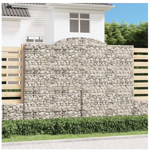 vidaXL Lučne gabionske košare 2 kom 300x50x220/240cm pocinčano željezo Cijene